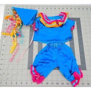 Teddy Bear Stuffers Royal Blue Clown Outfit Celebration Rainbow Streamers